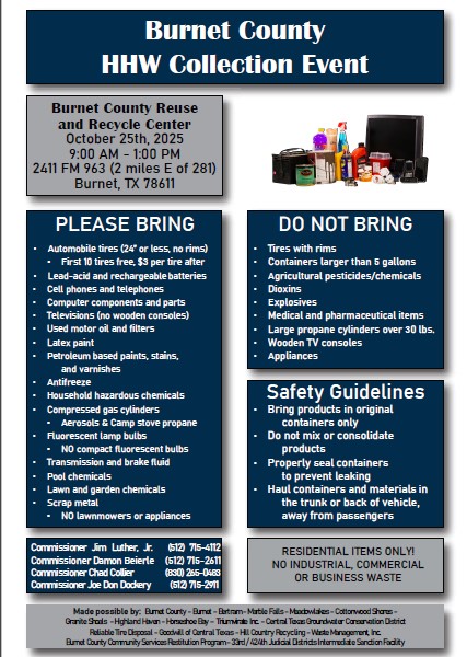 Household Hazardous Waste Collection Event- 10/25/2025